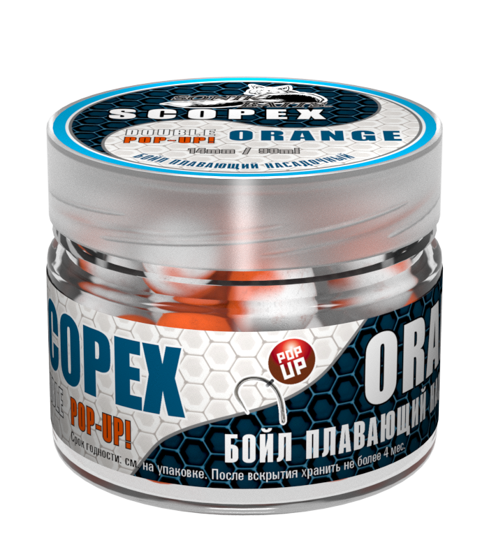 Бойлы плавающие Sonik Baits Double Pop-Up 14 мм Scopex/Orange (Скопекс/Оранж)