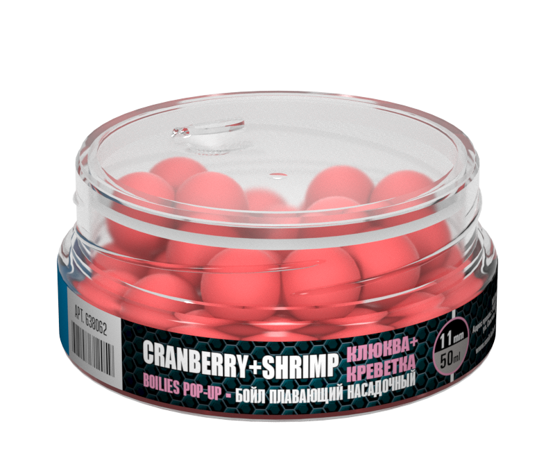 Бойлы плавающие Sonik Baits Pop-Up 11 мм Cranberry+Shrimp (Клюква+Креветка)