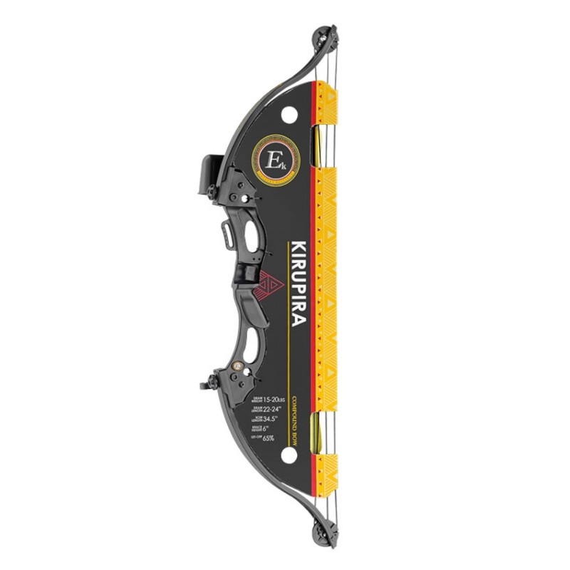 Лук дет. блочный черн., Kirupira, 9 кг, (полочка,прицел рег.,крага,ключ,кивер,напальчник,2 стрелы)