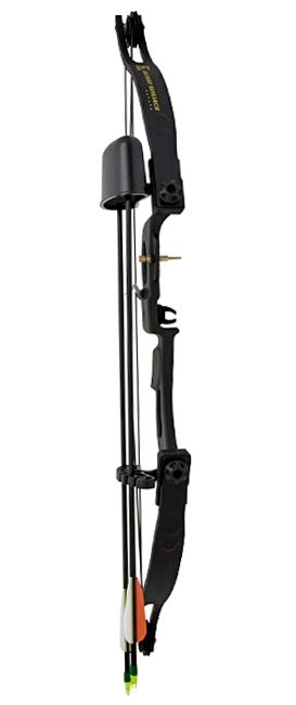 Лук дет. блочный черн., Kirupira, 9 кг, (полочка,прицел рег.,крага,ключ,кивер,напальчник,2 стрелы)