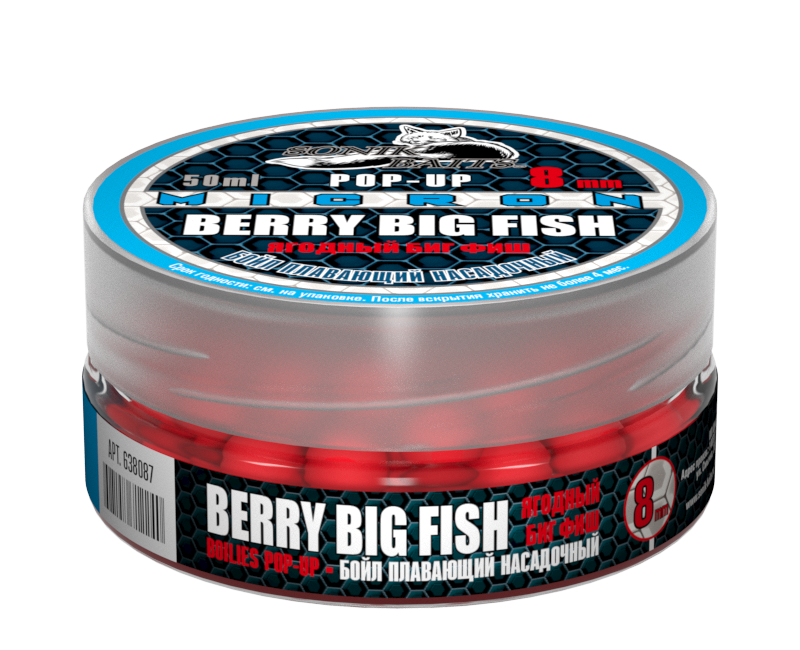 Бойлы плавающие Sonik Baits Pop-Up 8 мм Berry BIG Fish (Ягодный БИГ Фиш)