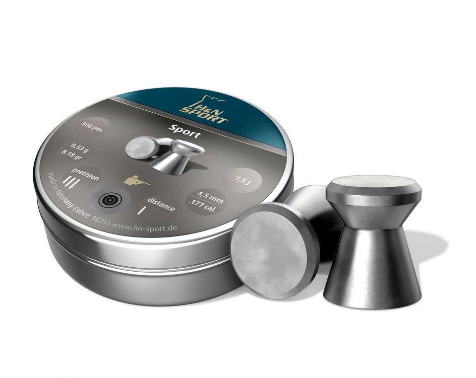 Пули H&N Diabolo Sport гладк., 4,5 мм., 8,18 гран (500 шт.)